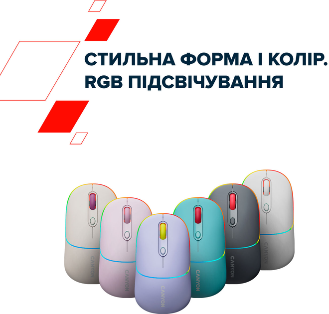 Мышь Canyon MW-22 Dual Band RGB Wireless Pearl Rose (CNS-CMSW22PR) - изображение 9