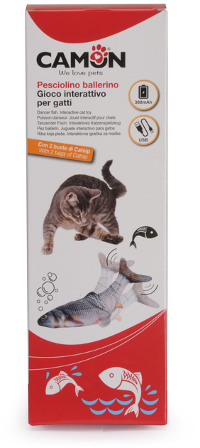 Interaktywna zabawka dla kotów Camon Cat Toy Tańcząca ryba Ariel 27 cm (8019808225111) - obraz 1