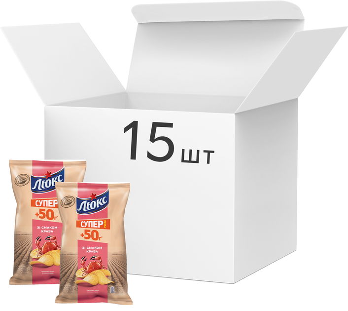Упаковка чипсов картофельных Люкс со вкусом краба 183 г х 15 шт (2.745 ...