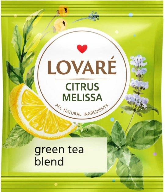Зеленый чай с мелиссой Lovare Citrus Melissa в пакетиках 50 шт. - изображение 2