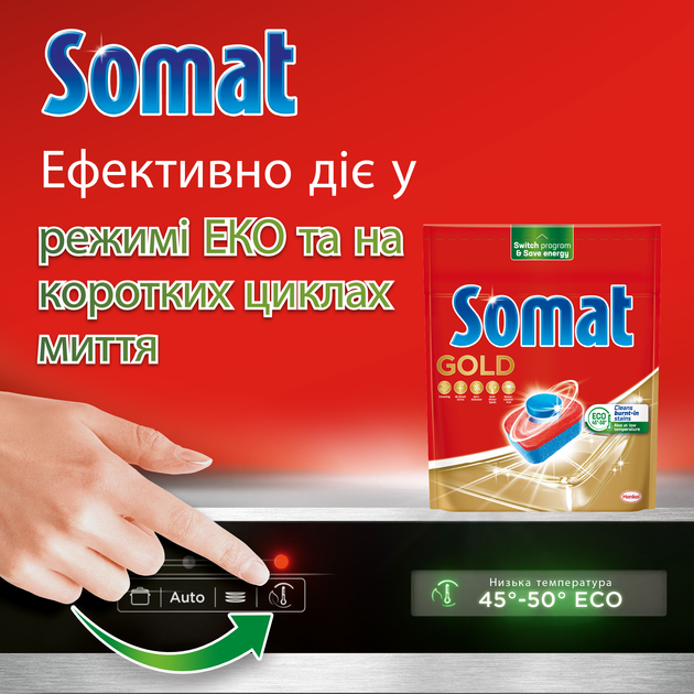 Таблетки для посудомоечной машины Somat Gold Голд 120 шт (9000101808803) - изображение 5