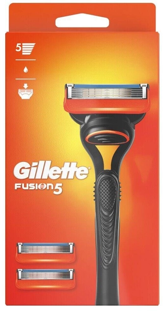 Maszynka do golenia dla mężczyzn Gillette Fusion 5 z 3 wymiennymi kasetami (7702018578658) - obraz 1