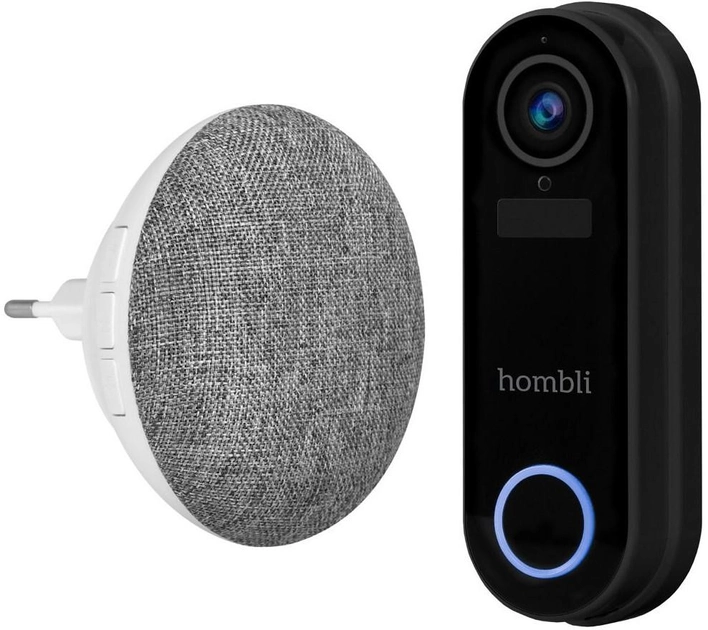 Розумний дверний дзвінок Hombli Smart Doorbell 2 + Chime 2 Promo Pack Black (HBDP-0100) - зображення 1