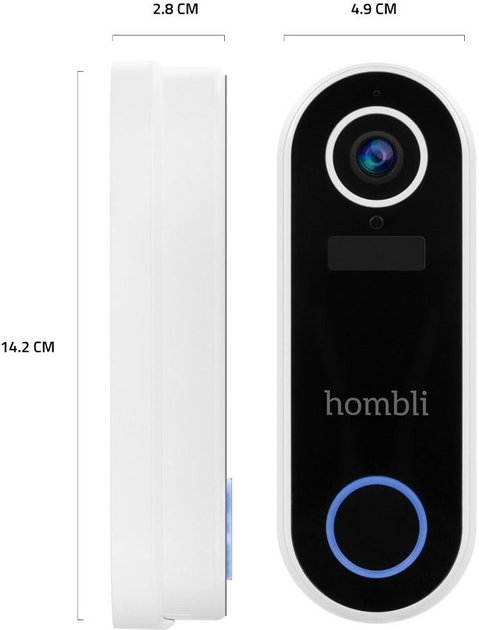 Inteligentny dzwonek do drzwi Hombli Smart Doorbell 2 + Chime 2 Promo Pack White (HBDP-0109) - obraz 2