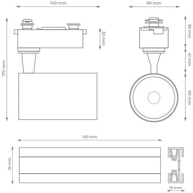 Набір для освітлення DPM X-Line LED трековий 4 x 15 W чорний (STR-4X15W-B) - зображення 7