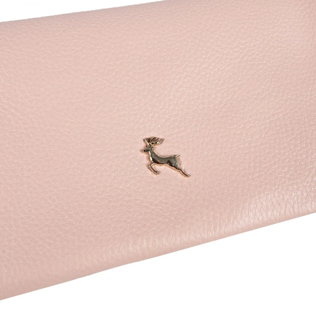 Персиковый женский кошелёк из фактуной кожи Ashwood J56 PEACH WHIP - изображение 8