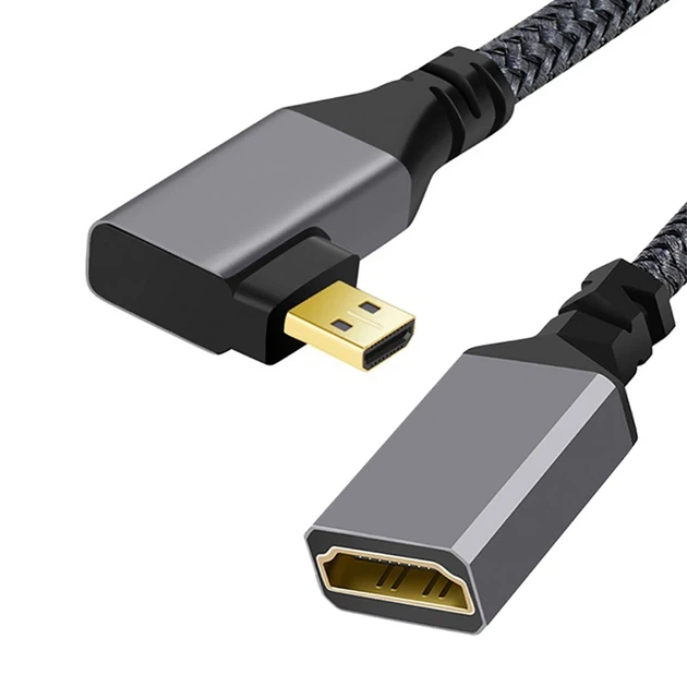 Кабель удлинитель угловой 4К Micro HDMI - HDMI (M/F) 60Hz, 20 см (Left) (48647) - изображение 2