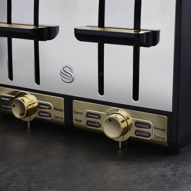 Тостер Swan Gatsby ST14084BLKN Чорний - Фото 4 Тостер Swan Gatsby ST14084BLKN Чорний - зображення 4