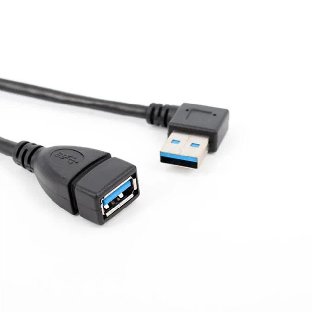 Кабель адаптер кутовий USB 3.0 Male-Female Alitek Лівий Left, 23 см (48686) - зображення 3