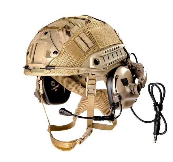 Балістичний шолом каска FAST Helmet NIJ IIIA Койот Тактичні навушники M32 - зображення 1