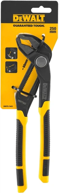 Пасатижі переставні DeWALT сантехнічні довжиною 250 мм (DWHT0-74431) - Фото 5 Пасатижі переставні DeWALT сантехнічні довжиною 250 мм (DWHT0-74431) - зображення 5