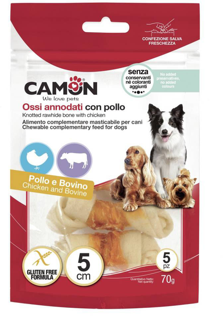 Кісточка куряча для собак Camon 11 см 2 шт (8019808158327) - зображення 1