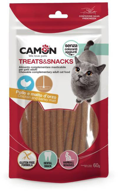 Палички для котів Camon з куркою та солодом 60 г (8019808223230) - зображення 1
