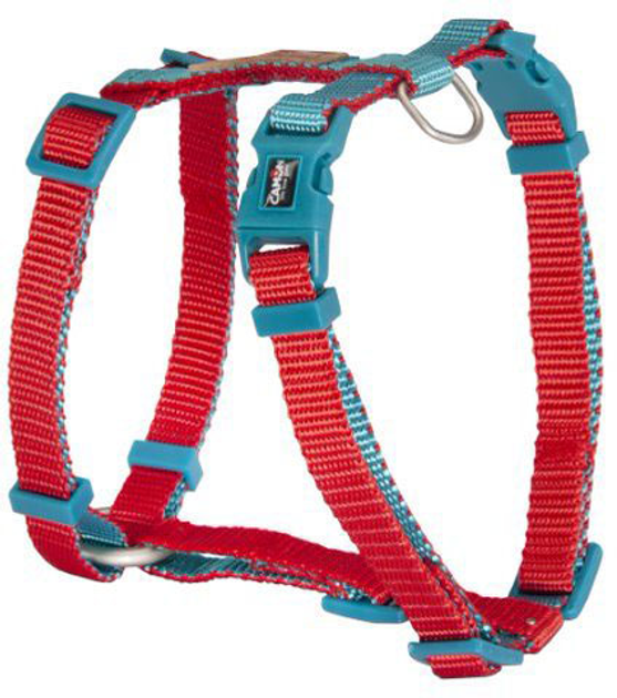 Шлея для собак Camon Guard Bicolor Червоно-бірюзова 60-100 см 25 мм (8019808204741) - зображення 1