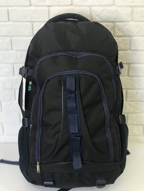 Рюкзак туристичний VA T-02-3 65л, чорний із синім - зображення 2