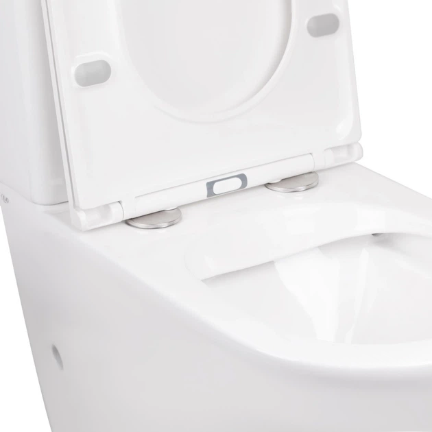 Унітаз підлоговий Qtap Robin Rimless 665x380x845 мм із сидінням Slim Duroplast + ПОДАРУНОК Йоржик підвісний QT Chrome - зображення 9