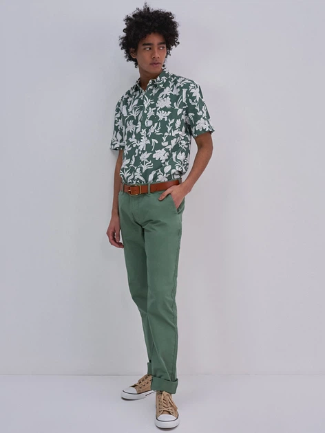 Spodnie regular fit męskie Big Star Hektor 110856303 W33L32 Zielone (5900714522599) - obraz 3