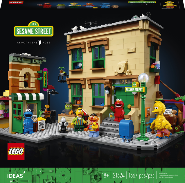 Конструктор LEGO Ideas Улица Сезам 123 1367 деталей (21324) – игрушки с ...