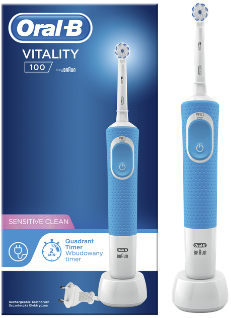Електрична зубна щітка Oral-B (D100 Vitality Sensi Blue) - зображення 1