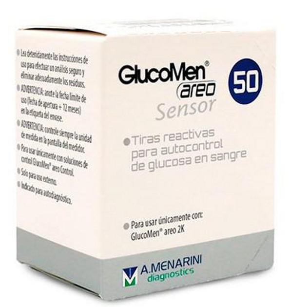 Paski testowe do glukometru Menarini Group Berlin-Chemie Glucomen Areo Sensor Glucosa 50 szt (8470001808530) - obraz 1
