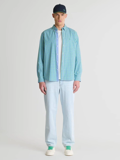 Сорочка бавовняна чоловіча Big Star Mowerin-301 XXXL Зелена (5900714700300) - зображення 6