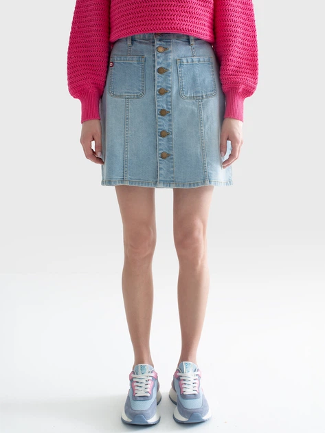 Спідниця джинсова міні літня жіноча Big Star ALMRA W27 Блакитна (5900714698966) - зображення 5