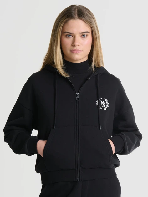 Bluza damska rozpinana z kapturem Big Star MORINGA S Czarna (5900714712136) - obraz 1