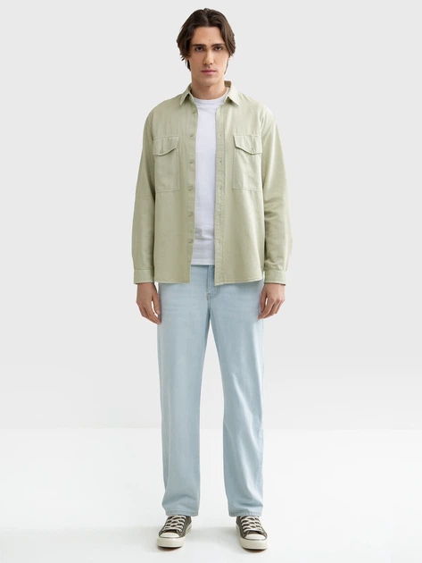 Сорочка бавовняна чоловіча Big Star SZAKES XL Зелена (5900714714413) - зображення 5