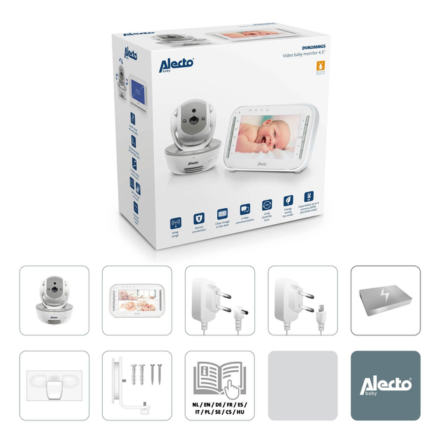 Відеоняня Alecto з кольоровим дисплеєм 4,3 дюйми, DVM200MGS - зображення 15