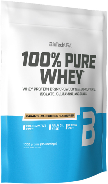 Protein Biotech 100% Pure Whey 1000 g Caramel Cappuccino (5999076238217) - obraz 1