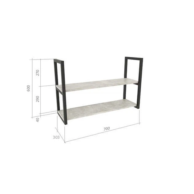 Полка навесная настенная Metal & Wood Р-700-2 в стиле Лофт - Фото 7 Полка навесная настенная Metal & Wood Р-700-2 в стиле Лофт - изображение 7