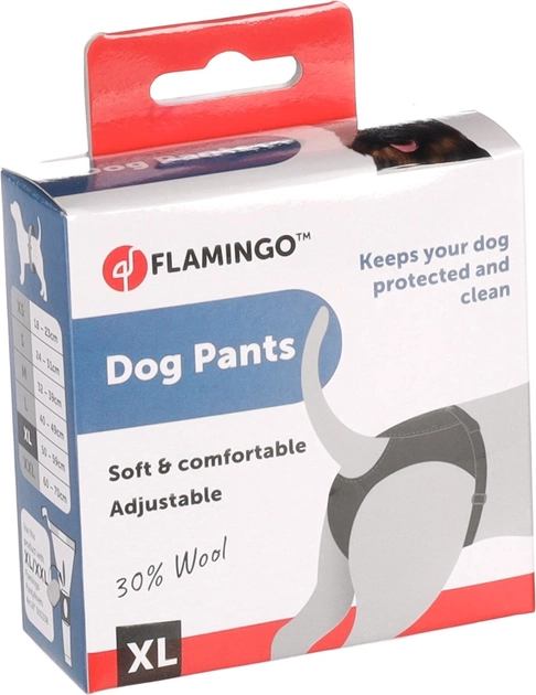 Majtki higieniczne dla psów Flamingo Alexis Black XL Black (5400274293330) - obraz 1