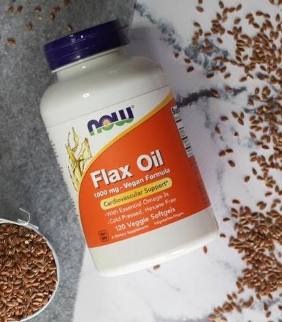 Льняное масло NOW Foods Flax Oil 1000 mg Vegan Formula 120 капсул - изображение 3