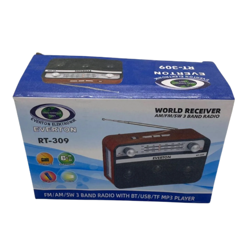 Портативний радіоприймач Everton RT-309 FM/AM/SW/Bluetooth/USB з ліхтариком - зображення 6