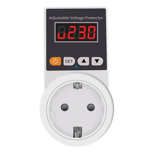 Регулируемое защитное реле в розетку SlaviKo 16A 140V-300V отсекатель ...