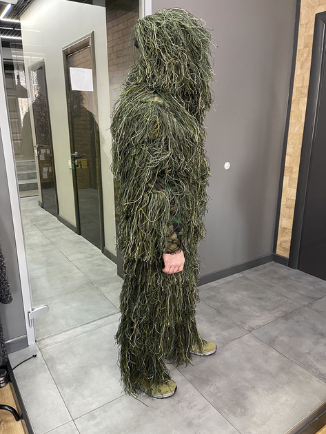 Маскувальний костюм Кікімора (Geely), нитка woodland, нар. L-XL до 100 кг, костюм розвідника, маскхалат Кікім - зображення 2