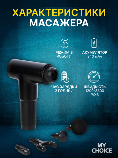 Ручной перкуссионный аккумуляторный массажный пистолет Fascial Gun - изображение 4