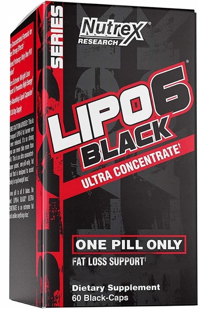 Жироспалювач Nutrex Lipo-6 Black Black Ultra Concentrate 60 капсул (859400007818) - зображення 1