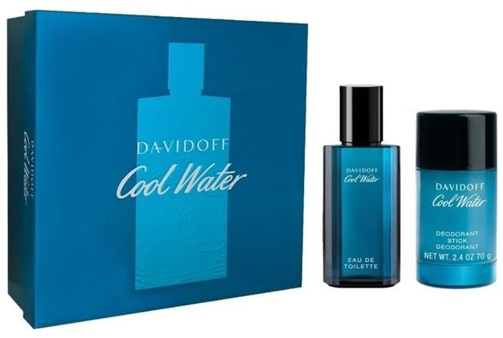 Набір чоловічий Davidoff Cool Water Man Туалетна вода 40 мл + Кульковий дезодорант 75 мл (5709927370528) - зображення 1