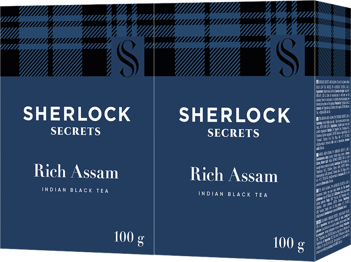 Акція на Упаковка чорного листового чаю Sherlock Secrets Rich Assam 100 г х 2 шт від Rozetka