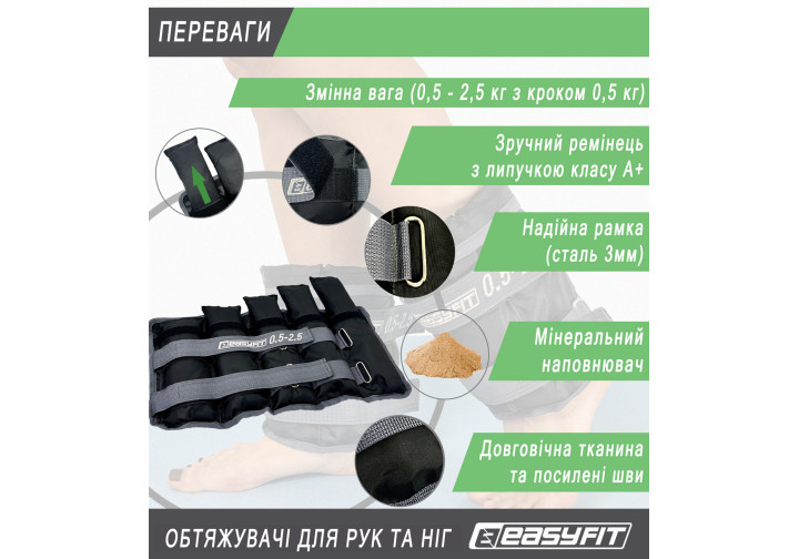 Утяжелители EasyFit наборные 0,5-2,5 кг пара - изображение 4