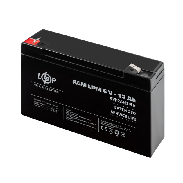 Акумулятор AGM LogicPower LPM 6V - 12 Ah - изображение 3