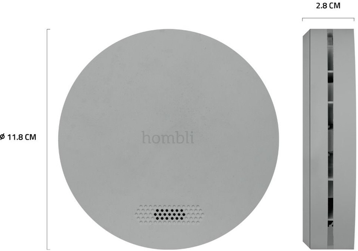 Czujnik dymu Hombli Smoke Detector Grey (8719323919280) - obraz 2