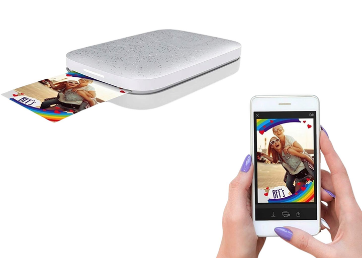 Фотопринтер HP SProcket Portable Luna White + 10 фотокарток (192545379274) - зображення 4