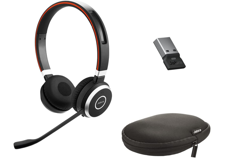 Бездротові навушники Jabra Evolve 65 MS / Bluetooth 4.0 / До 10 годин роботи / Підсвітка / Чорні Б/В - зображення 2