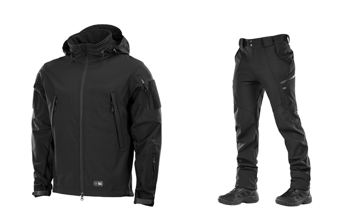 M-tac комплект куртка штани тактичні Soft Shell чорні 2XL - зображення 1