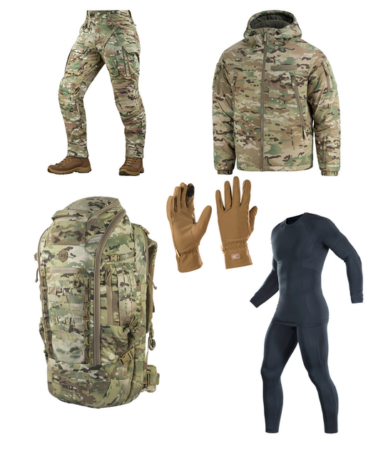 M-tac комплект NYCO (США) штани тактичні зі вставними наколінниками, куртка, рюкзак, рукавички мультикам L - зображення 1