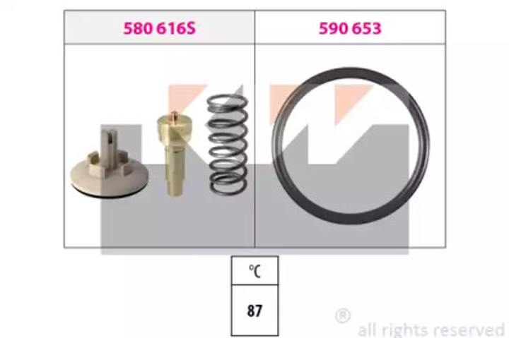 580 616 KW Термостат (аналог EPS 1.880.616 /Facet 7.8616) KW (580616) - изображение 1