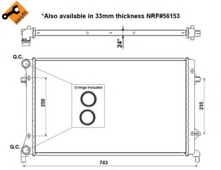 Радиатор, система охлаждения двигателя NRF 53405 NRF (53405) - изображение 1