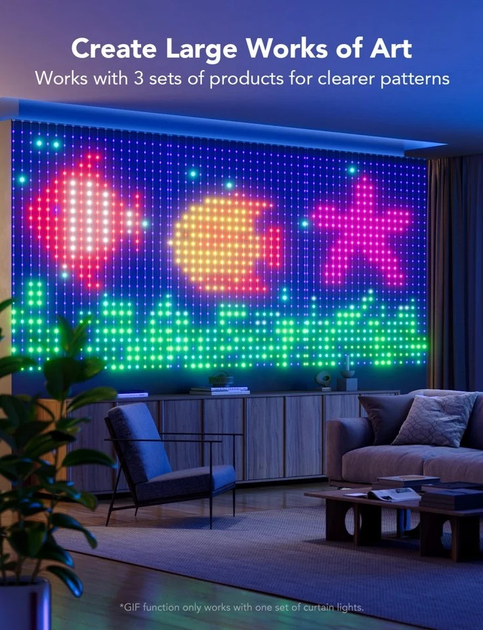 Завіса Govee LED WiFi Bluetooth Curtain Lights (6974316994459) - зображення 7